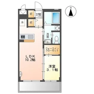 ソレイユ木太【203号室】の間取り