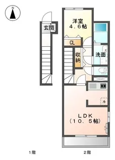 クレア・ド・ルーン【201号室】の間取り