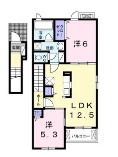 サンロイヤルB【201号室】の間取り