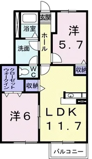 ロジュマン国分寺3【102号室】の間取り