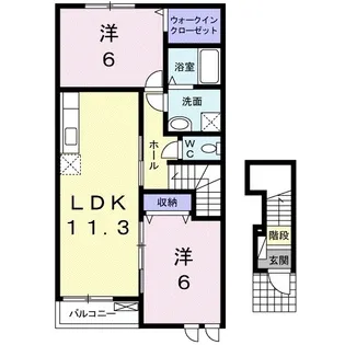 ヴィータフェリーチェⅢ【201号室】の間取り