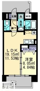 BIG・BAN瓦町駅東【1201号室】の間取り
