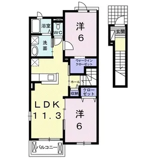 PORTE REGALO Ⅰ【202号室】の間取り