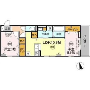 ユーフォリア A棟【302号室】の間取り