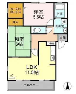 パインズコート新居 C棟【101号室】の間取り