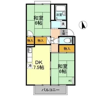 ファミールえんざC棟【205号室】の間取り