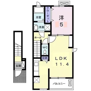 ナリッシュLEE Ⅳ【203号室】の間取り