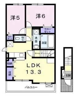 ルーベル土器西A【201号室】の間取り