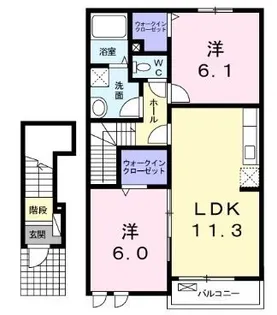 エスポア トロワ【204号室】の間取り