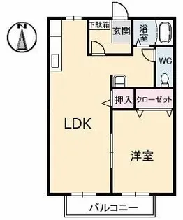 サンライフ八坂 B棟【202号室】の間取り