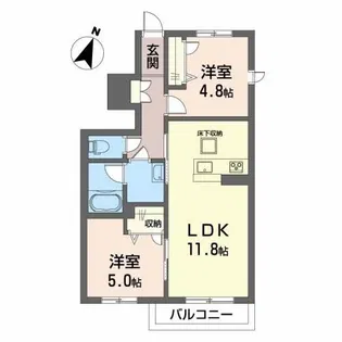 シャーメゾン端岡【101号室】の間取り