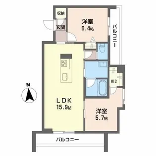 バルビゾン花園【301号室】の間取り