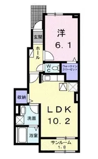 カルムB【102号室】の間取り