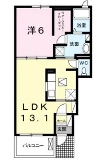クラール鬼無 B【102号室】の間取り