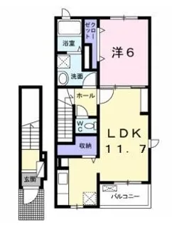 ジュネス ガーデン【204号室】の間取り