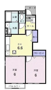 ロードスA【102号室】の間取り
