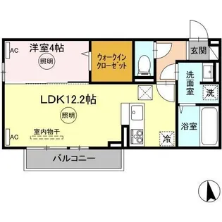 カルテット D棟【103号室】の間取り
