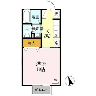 サンピア K A棟【103号室】の間取り