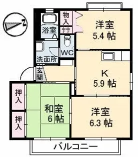 K'Sヒル B棟【101号室】の間取り