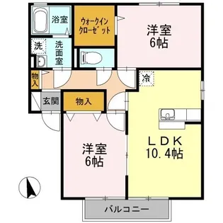 リジェール東山崎 D棟【202号室】の間取り