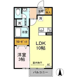 グランツ松島C【102号室】の間取り