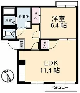 リベラ寺井 A棟【202号室】の間取り