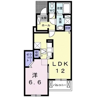 クラール元山E【103号室】の間取り