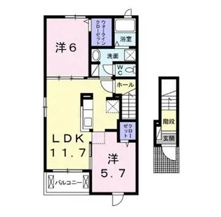 クラール鬼無 B【201号室】の間取り