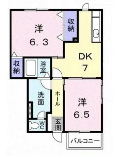 サンパティーク B【103号室】の間取り