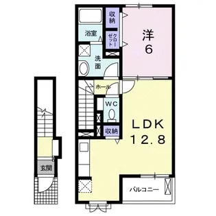 ミルト仏生山A【202号室】の間取り