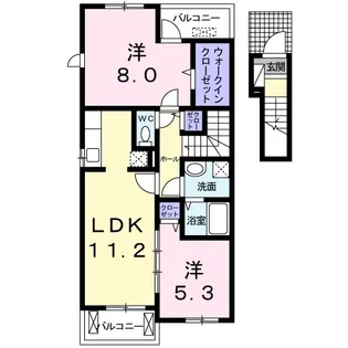 カーサ フィオーレC【203号室】の間取り