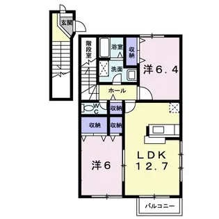 サンライズ タウン D【201号室】の間取り