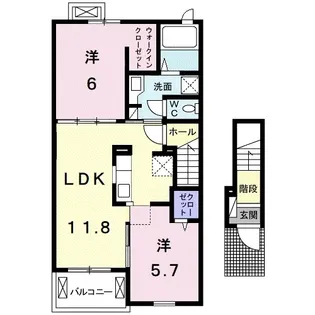 クラール丸亀原田A【204号室】の間取り