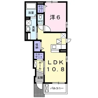パティオⅠ【102号室】の間取り
