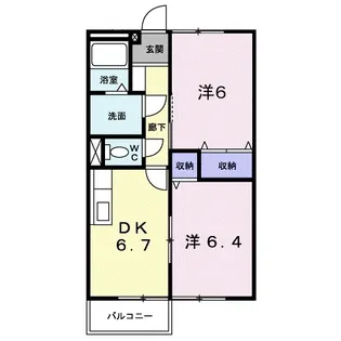 DEAR B【202号室】の間取り