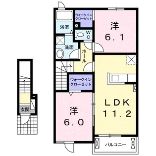 ノース テールB【202号室】の間取り