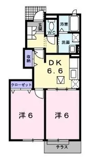 ラッキーB【102号室】の間取り