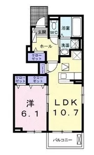オプス多肥 壱【101号室】の間取り