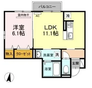クレスト林 A棟【202号室】の間取り