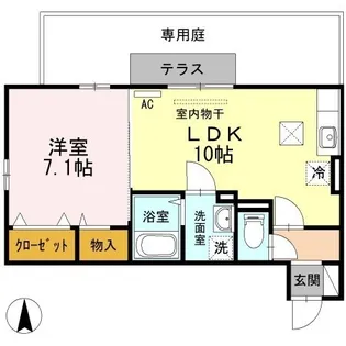1LDKの間取り画像