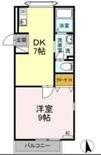 セジュール山西 B棟【201号室】の間取り