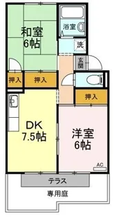 コーポ シャルン【102号室】の間取り