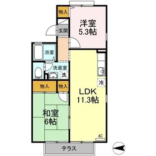 ドミール タキグチ【101号室】の間取り
