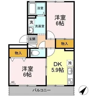 シャトレー西本【303号室】の間取り