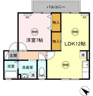 セジュールK B棟【203号室】の間取り