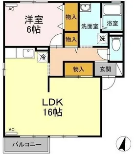 ハイツ田園Ⅱ B棟【202号室】の間取り