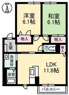 シャンベール B棟【102号室】の間取り