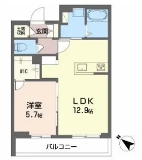 カスタネア栗林南【102号室】の間取り