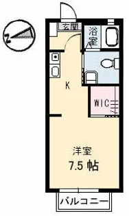ラ カーナS【202号室】の間取り