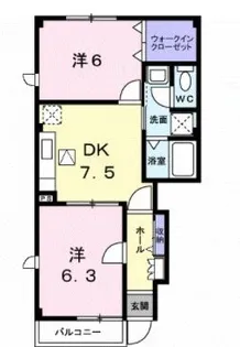 サンライズK3 B【101号室】の間取り